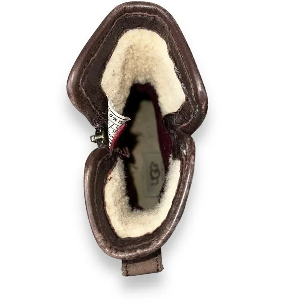 UGG‎ Simmens Leather Waterproof Boots Brown Leather 1005269 Women's 6